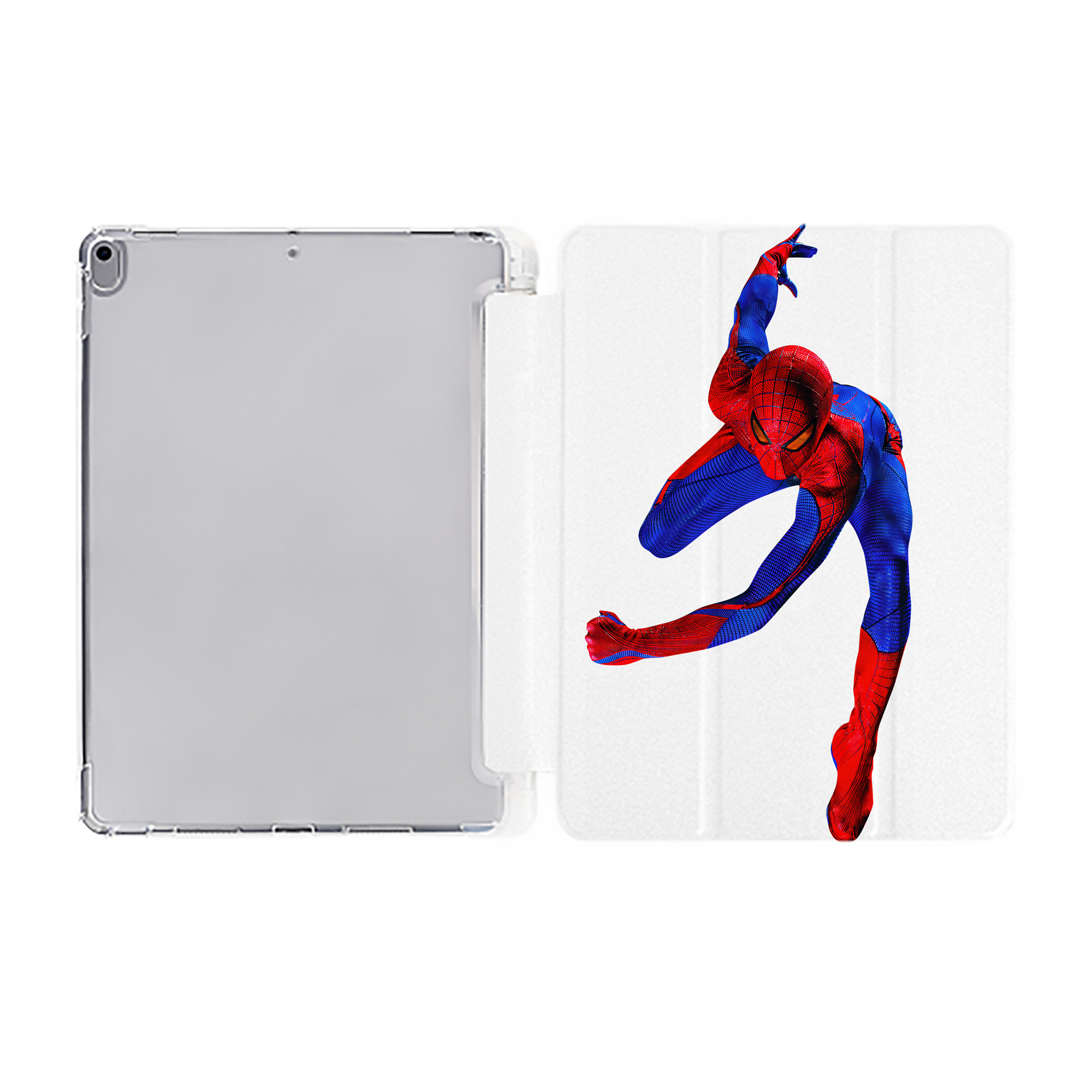 （画像用） Spider Man スパイダーマン IPad ケース ペン収納付き 三つ折りスタンド PUレザー×シリコン 対応機種9.5/10.5/10.9インチ